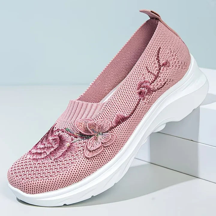 Carolyn - Butterfly Embroidered Loafers