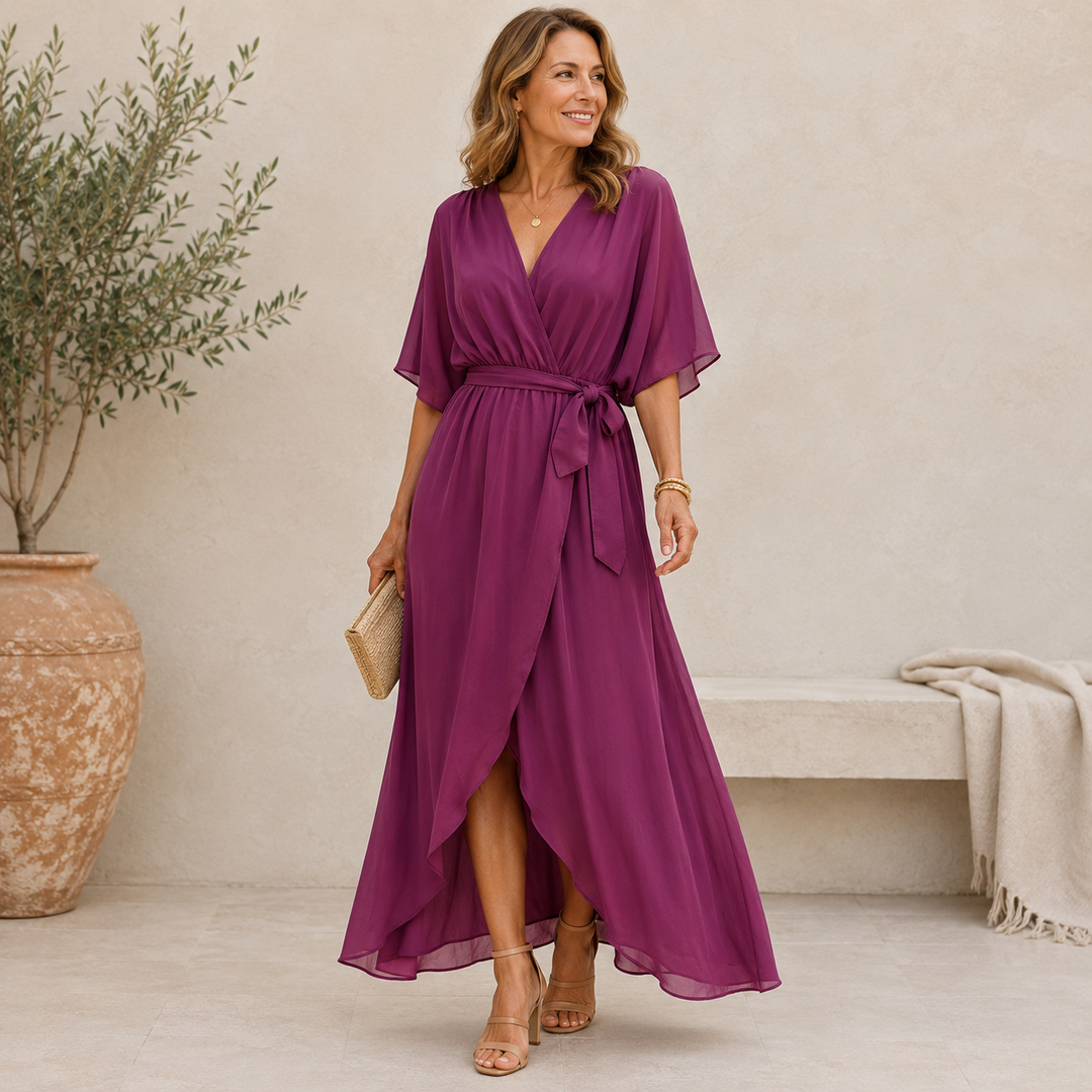 SORENA | ELEGANT V-NECK MAXI DRESS