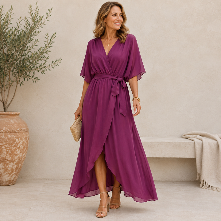 SORENA | ELEGANT V-NECK MAXI DRESS