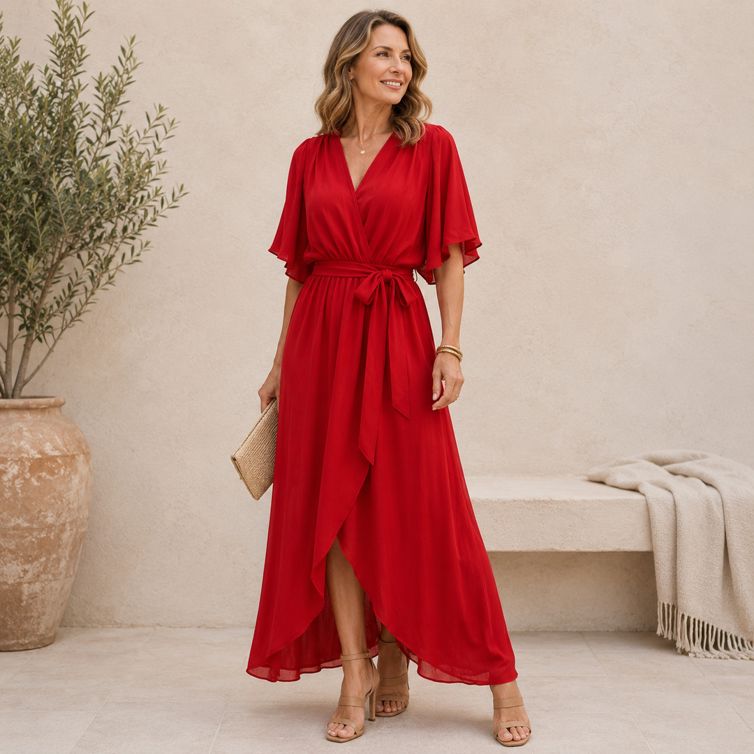 SORENA | ELEGANT V-NECK MAXI DRESS