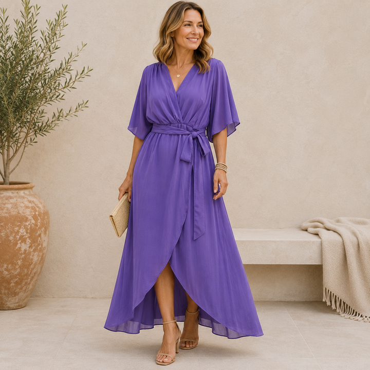 SORENA | ELEGANT V-NECK MAXI DRESS