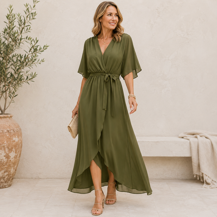 SORENA | ELEGANT V-NECK MAXI DRESS