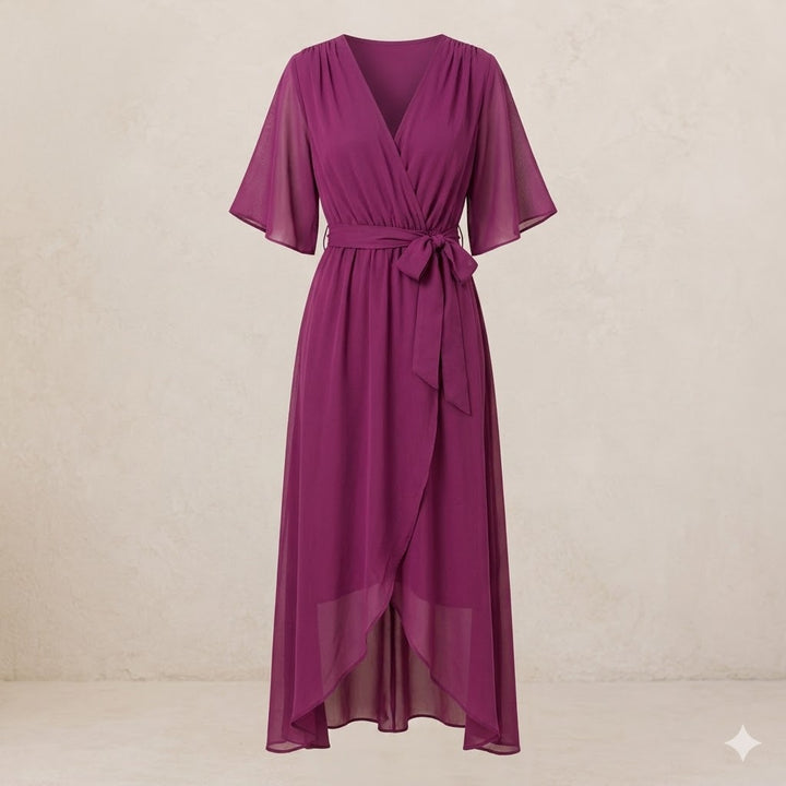 SORENA | ELEGANT V-NECK MAXI DRESS