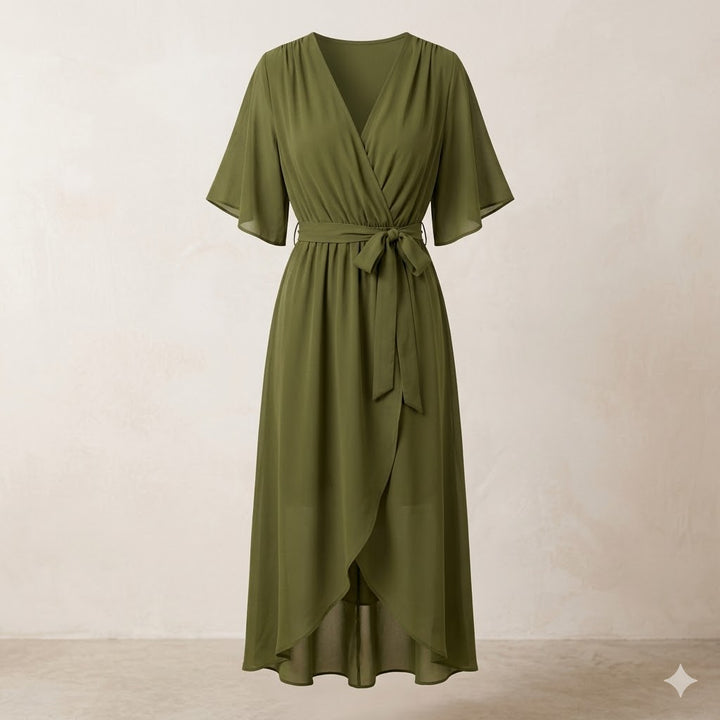 SORENA | ELEGANT V-NECK MAXI DRESS
