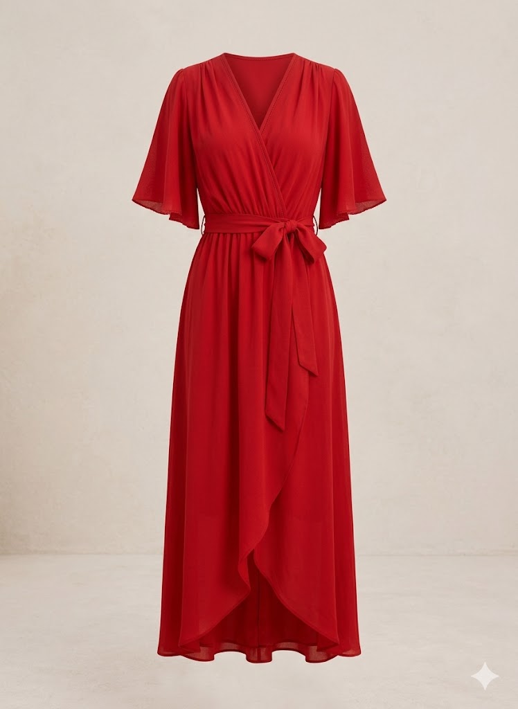 SORENA | ELEGANT V-NECK MAXI DRESS