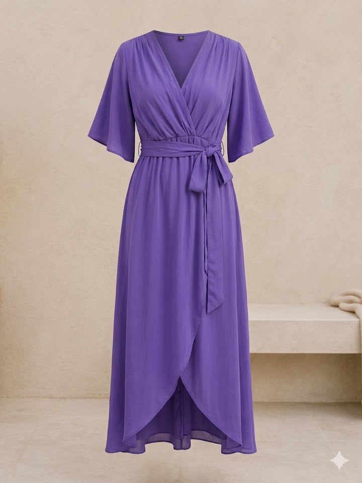 SORENA | ELEGANT V-NECK MAXI DRESS